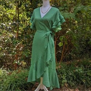 Max Studio Green Wrap Dress